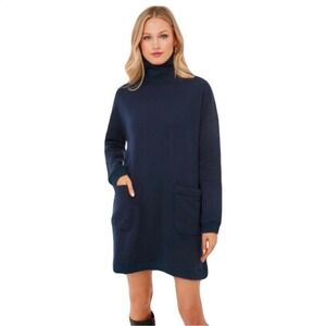 Pomander Place Tuckernuck Porter sweatshirt dress M blue loungewear casual